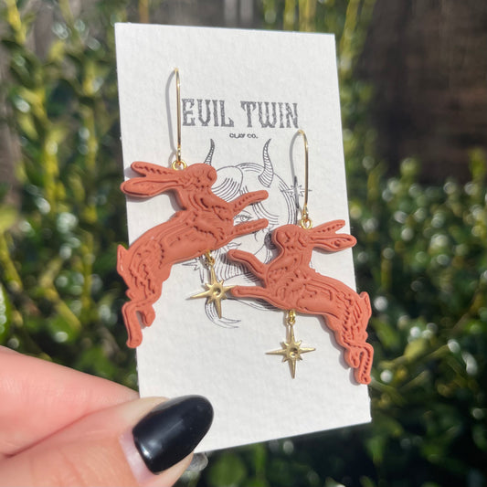Terracotta Jumping Rabbits