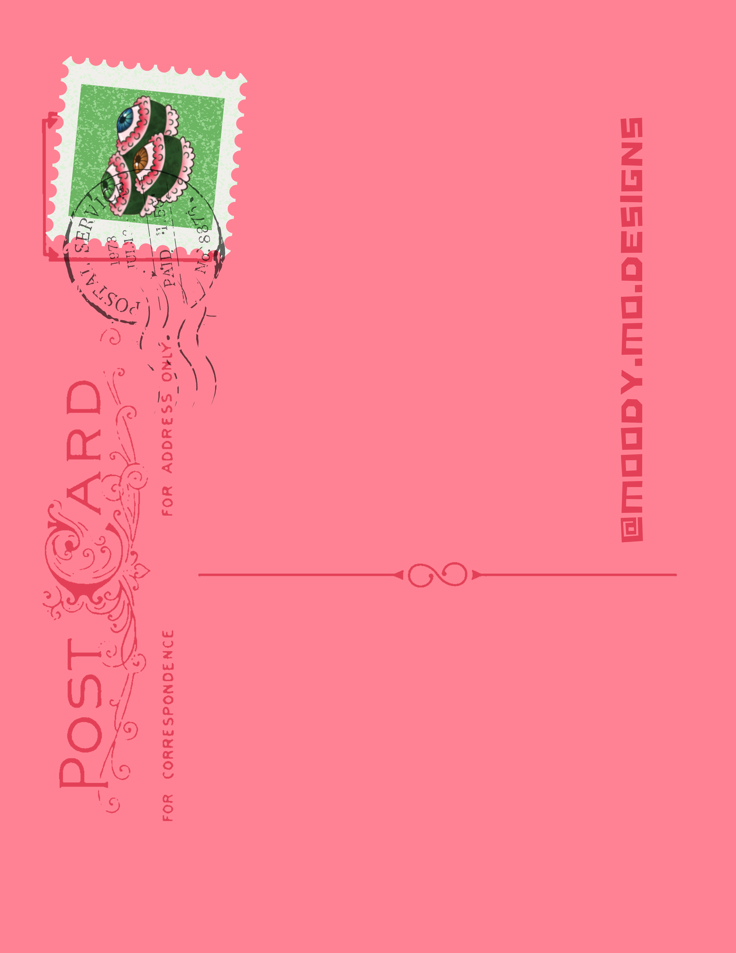 MOODY MO DESIGNS // Bloody Eyeball Sushi POSTCARD