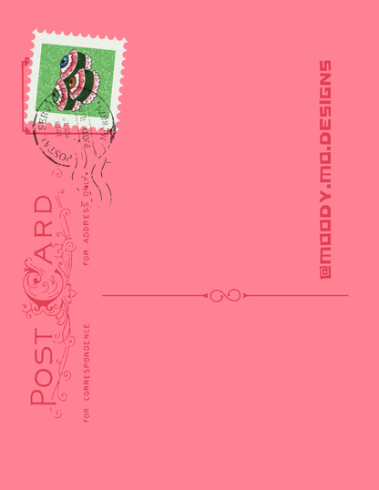 MOODY MO DESIGNS // Bloody Eyeball Sushi POSTCARD