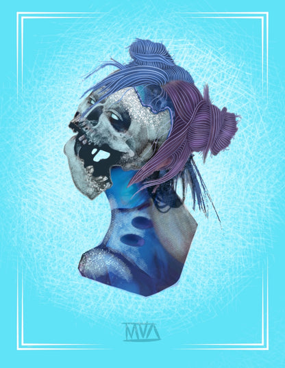 Pre-Order // MOODY MO DESIGNS // Frozen Dead Zombie Icy Girl POSTCARD
