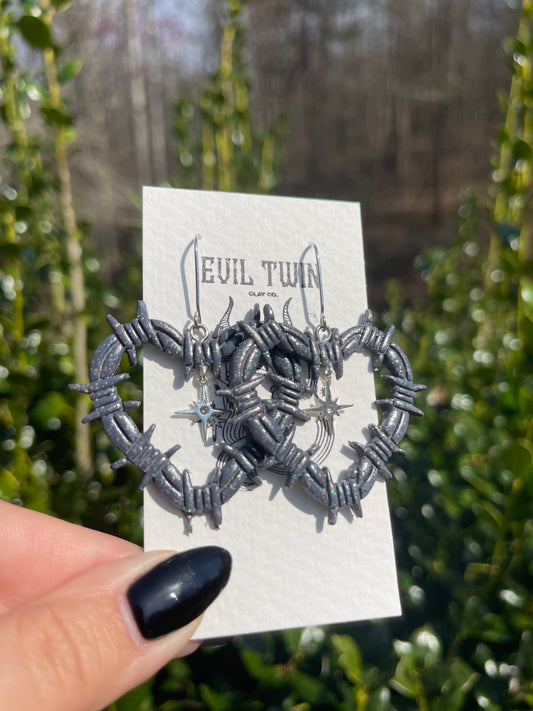 Gun Metal Tough Love Hearts